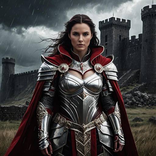 Fierce Warrioress Queen in Ornate Armor