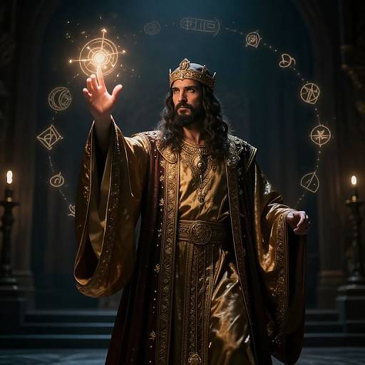 Mystical Vizier Casting Ancient Spell