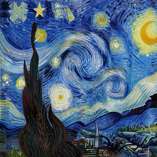 Vivid digital painting of Vincent van Gogh's 
