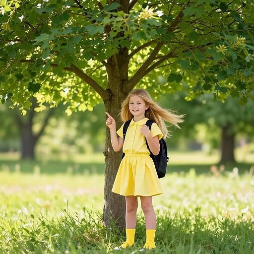 Confident Girl in Yellow Outfit