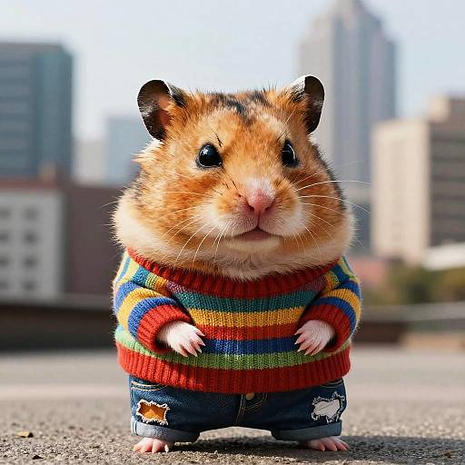 Irritable Hamster Caricature with Style