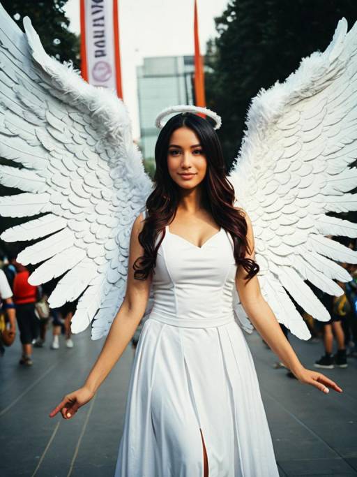 Stunning Angel Wings Cosplay Portrait