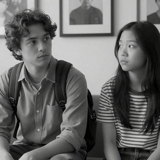 Candid Black-and-White Portrait of Friends