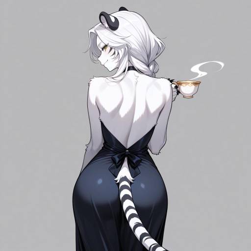 Charming Furry Dancer with Teacup
