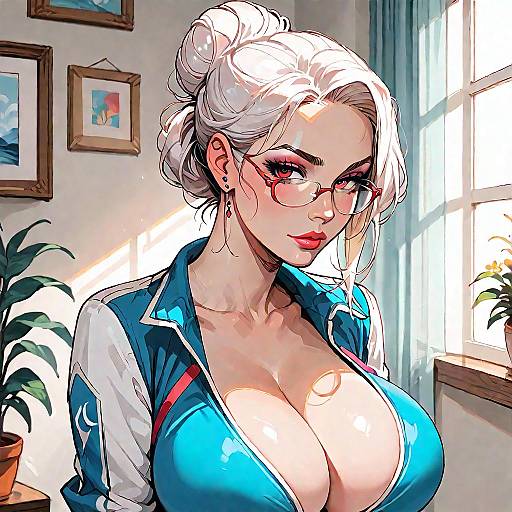 Anime Girl in Detailed Bodysuit Art