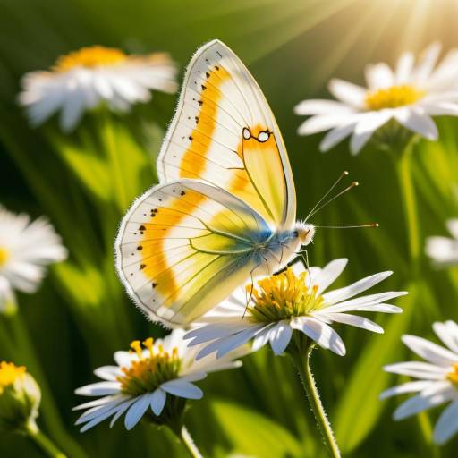 Delicate Butterfly on Sunlit Flower