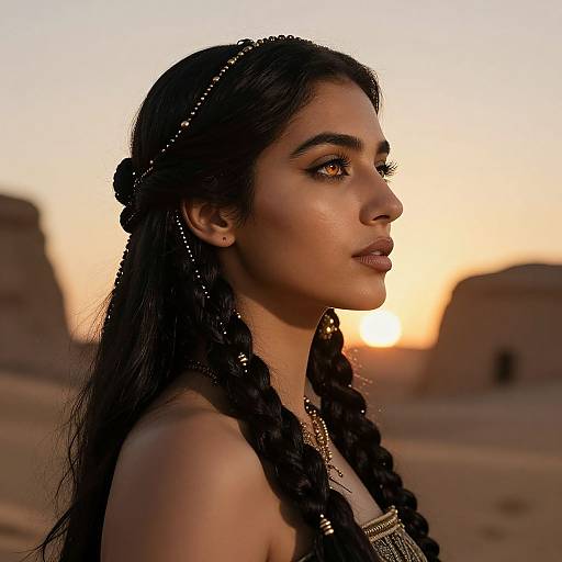 Hyperrealistic Portrait of Middle Eastern Woman