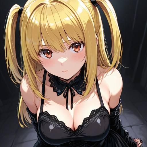 Illustration of Amane misa, death note in the style of Efukei