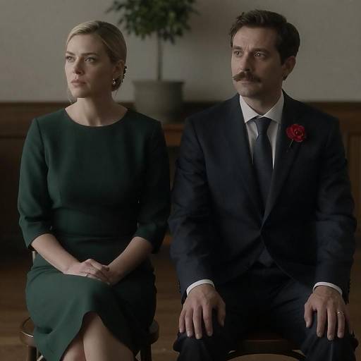 Moody Indoor Portrait of Seated Couple