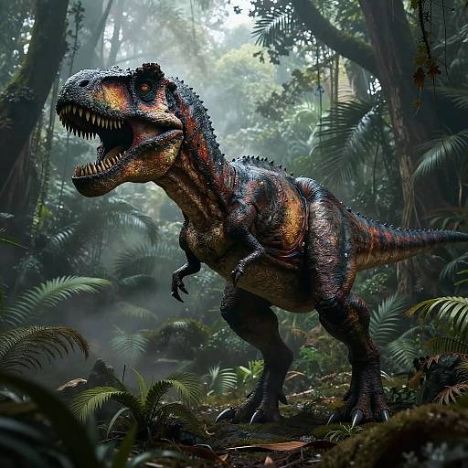 Surreal Deformed T Rex in Jungle