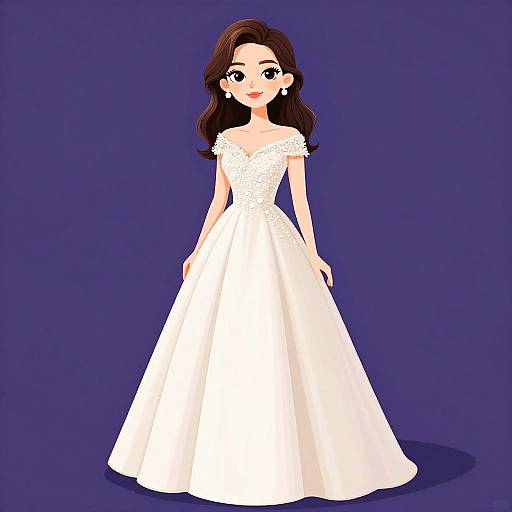 Elegant Woman in Ivory Satin Gown