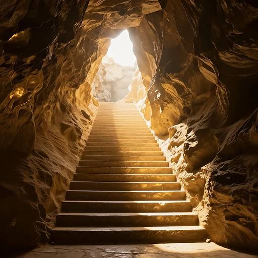 Ethereal Glowing Staircase in Void