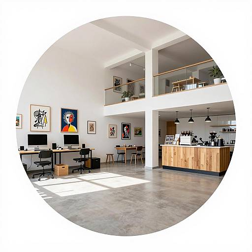 Modern Creative Studio with Coffee Shop