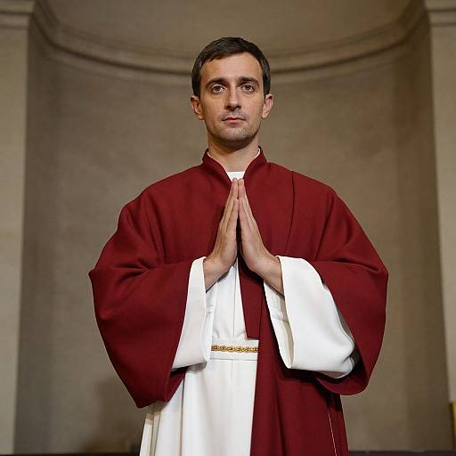 Religious Man in Red and White Robes