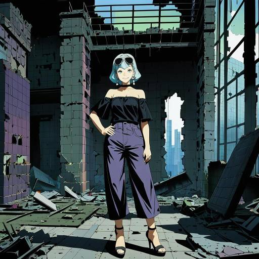 Contemplative Girl in Apocalyptic Setting