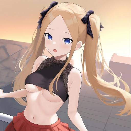 Anime Girl on Rooftop at Sunset