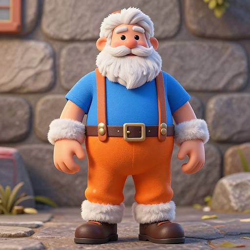 CGI Santa Claus in Bright Outfit