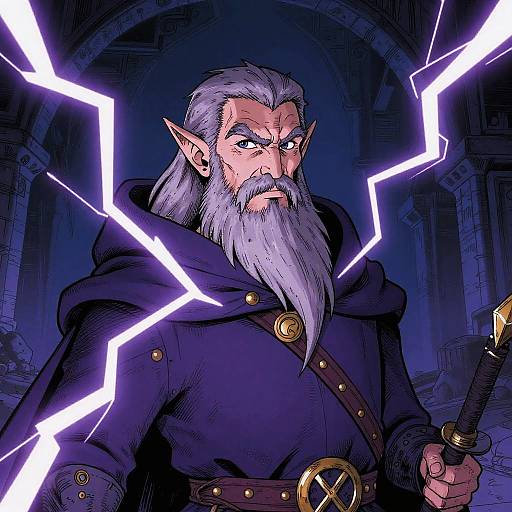 Epic Portrait of an Ancient Elf Wizard