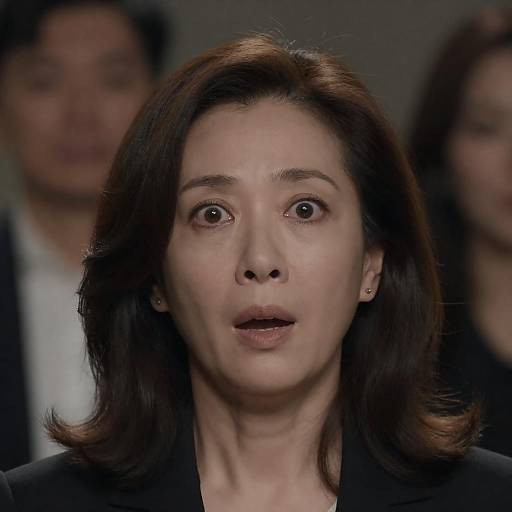 Shocked Expression of a Middle-Aged Woman