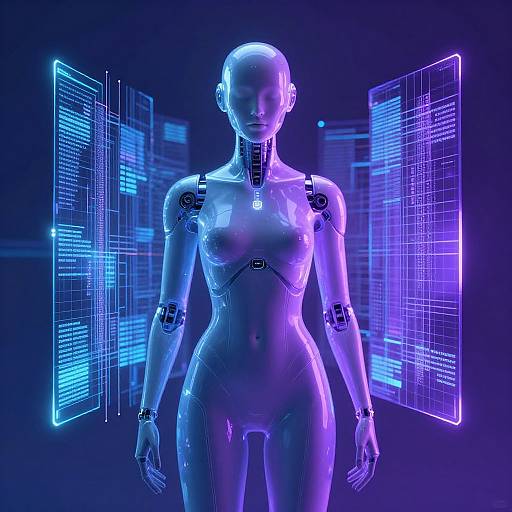 Futuristic Humanoid AI Album Cover
