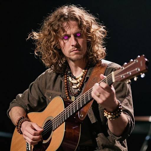 Elegant Guitarist Captured in Cinematic Style