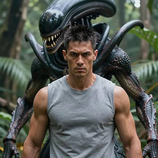 Intense Gladiator Face-off with Alien Beasts