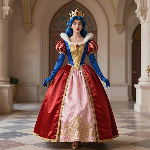 Regal Disney Queen in Luxurious Castle