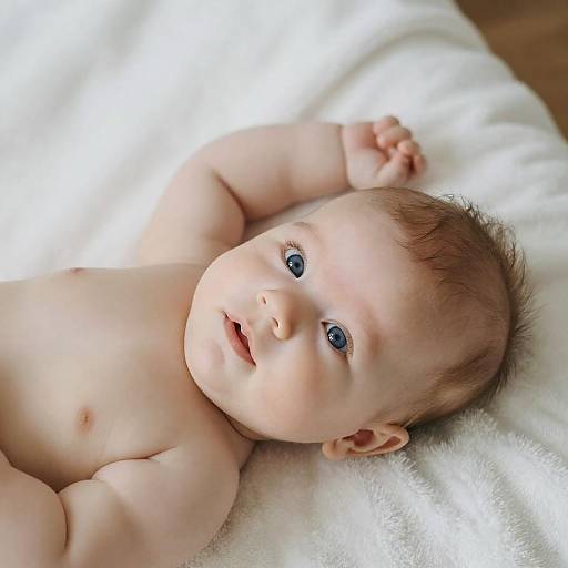 Adorable Baby Portrait on Fluffy Blanket