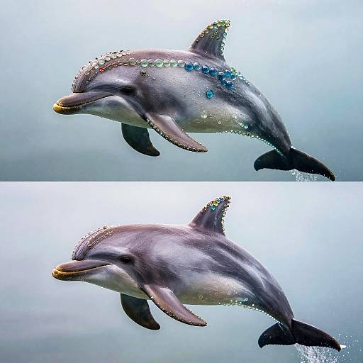 Glass Bead Dolphin in Dreamy Light