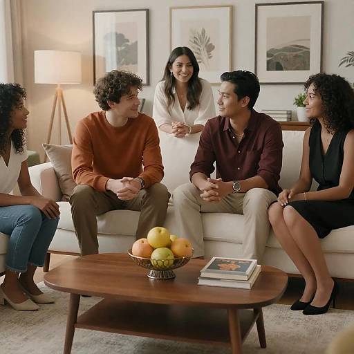 Cozy Living Room Gathering with Friends