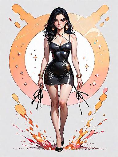 Glamorous Woman in Sequined Mini Dress