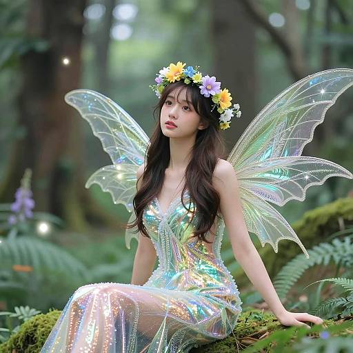 Shimmering Fairy in Enchanted Forest