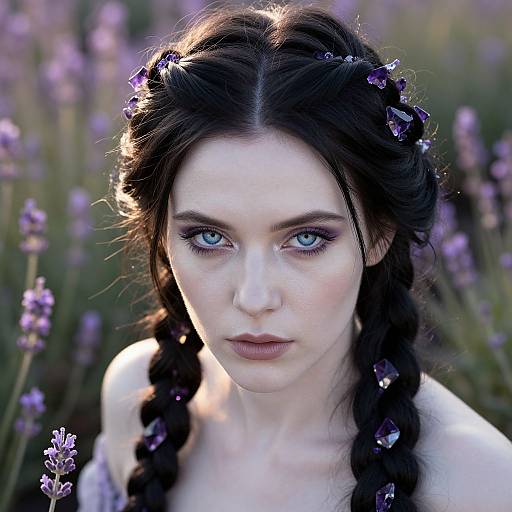 Hyperrealistic Nordic Woman in Lavender