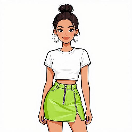 Smiling Woman in Stylish Streetwear