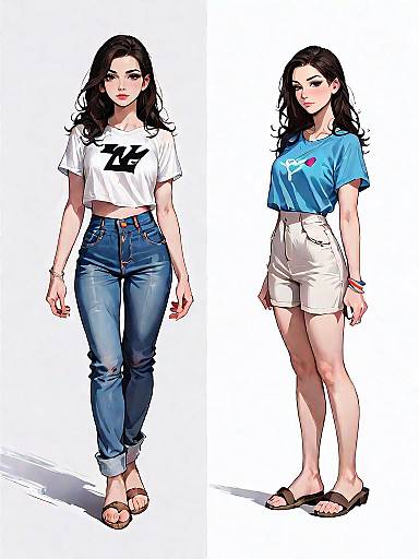 Casual Chic Woman in Palazzo Trousers