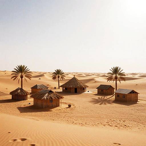 Solitary Desert Nomadic Encampment at Midday