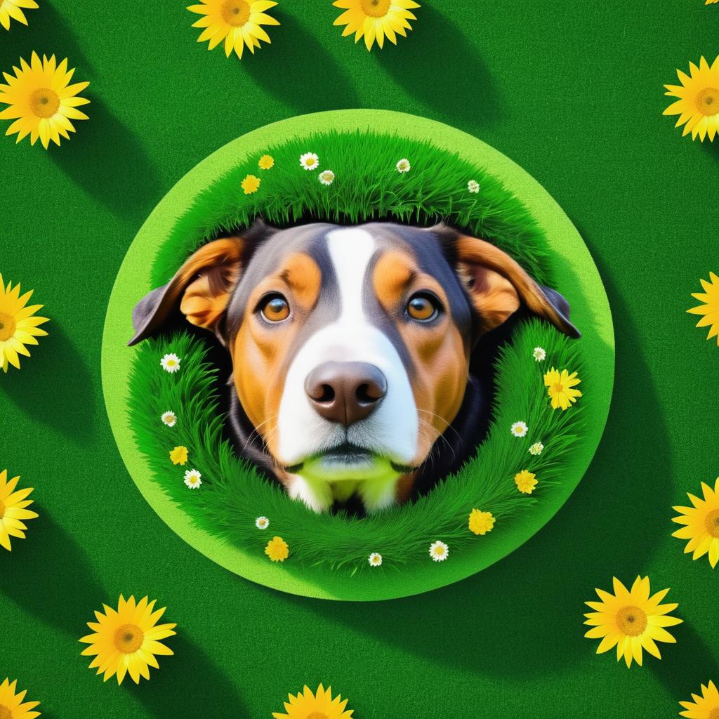 AI-Inspired Dog with Eco-Friendly Theme