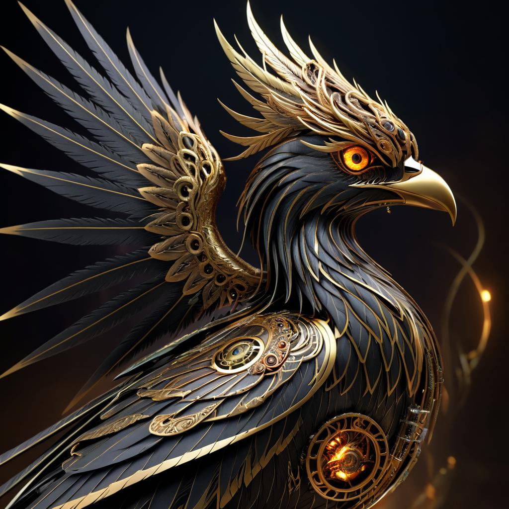 Intense Steampunk Phoenix Concept Art