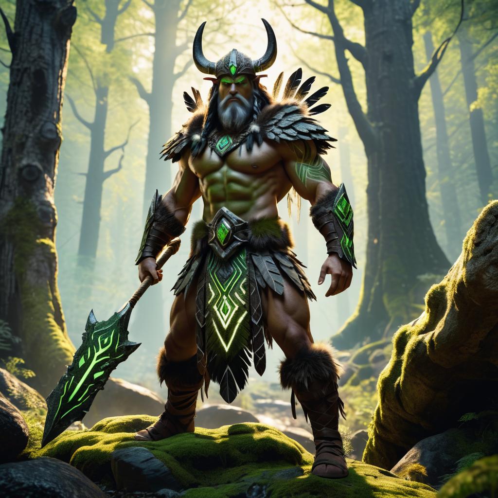 Muscular Cyclops Shaman in Enchanted Armor