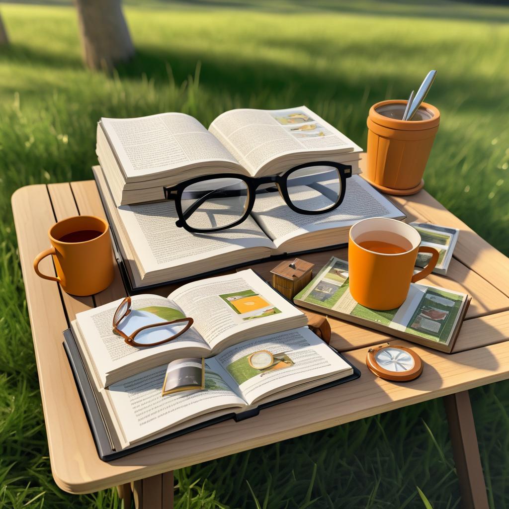 Curious Anthropomorphic Book at Picnic