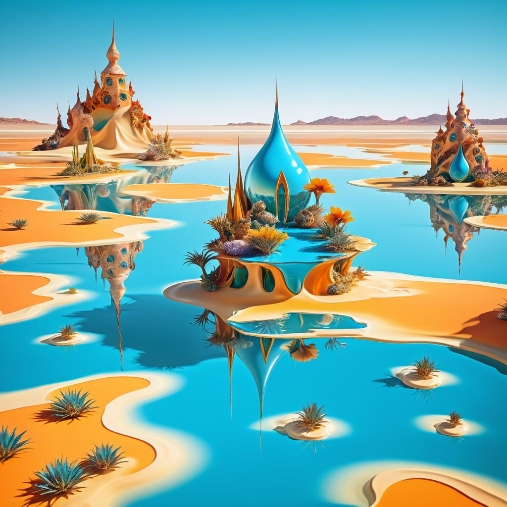 Surreal Floating Islands of Dali's Dreamscape