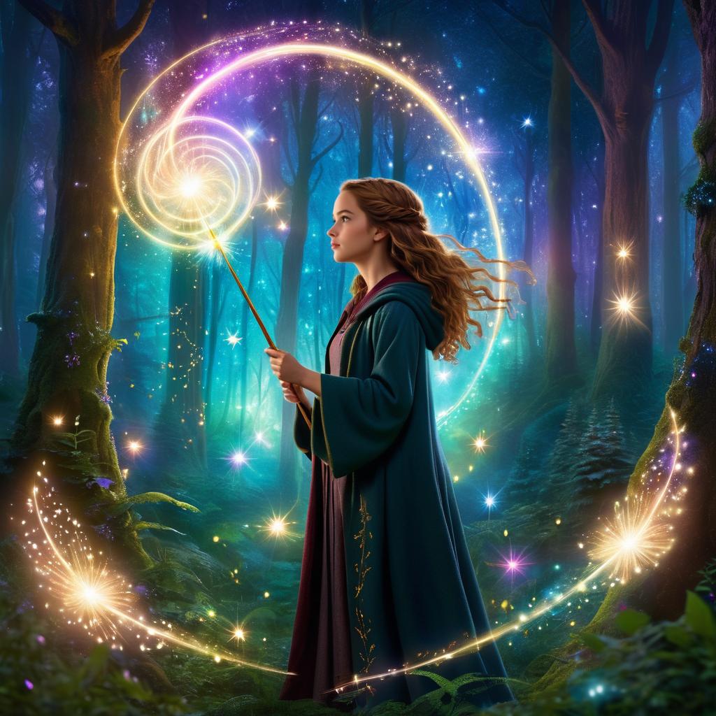 Celestial Hermione in a Dreamy Forest