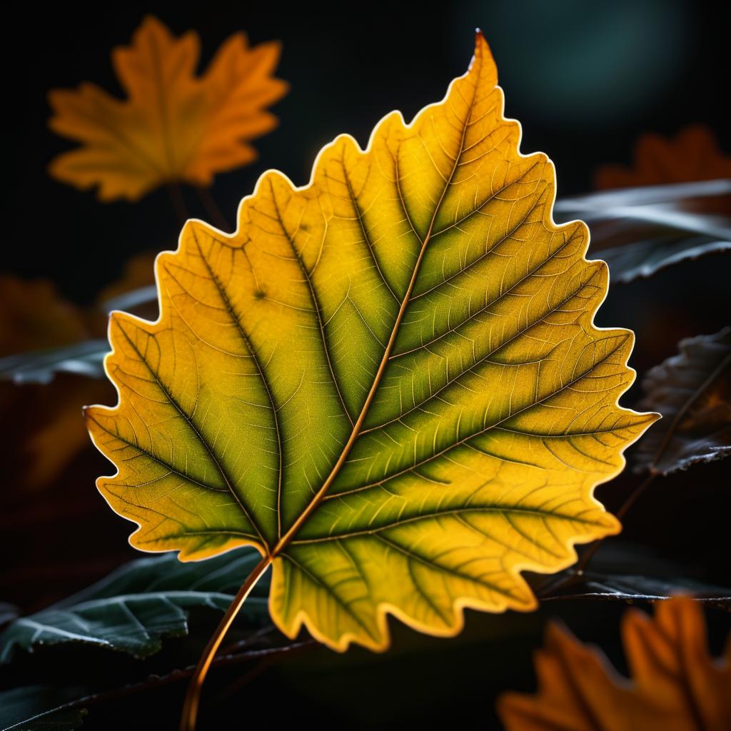 Ultra-Realistic Macro of Autumn Leaf