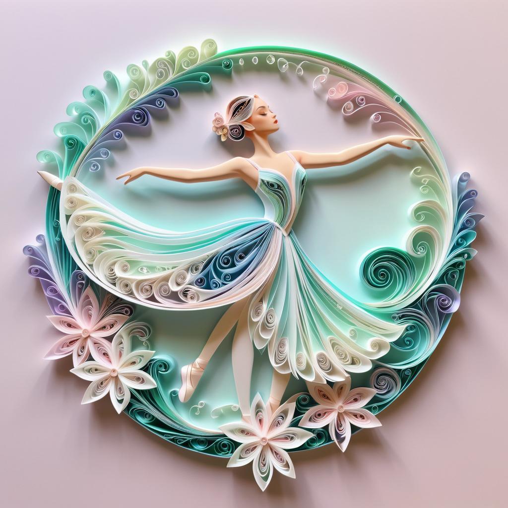 Elegant Paper Quilling Ballerina Art