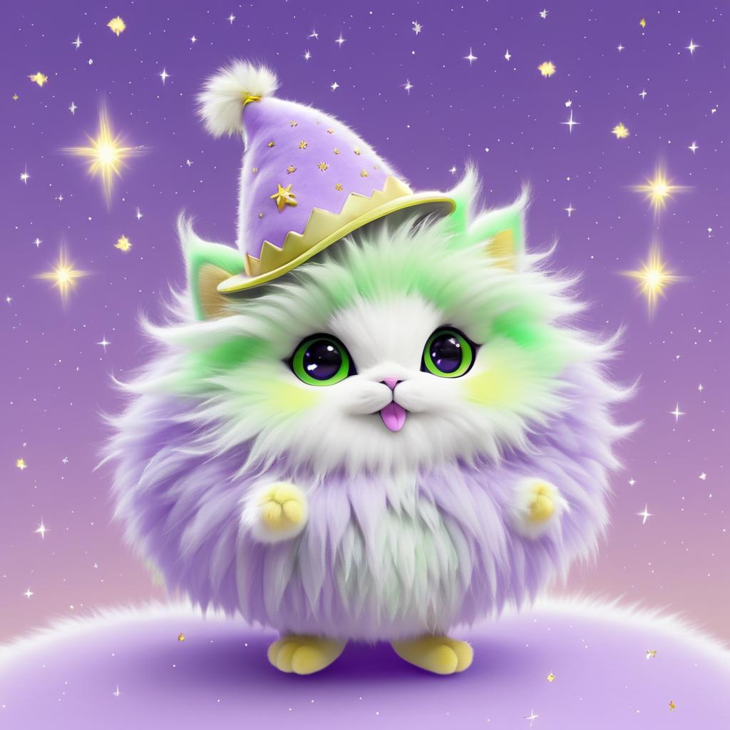 Adorable Fluffy Wizard Creature Artwork