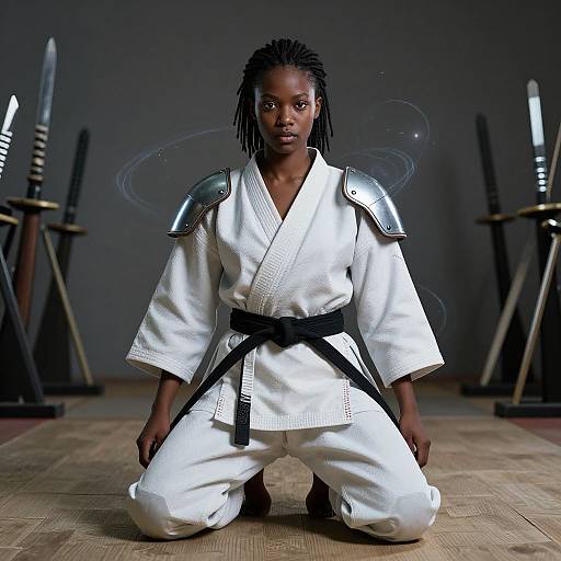 Futuristic Armored Kimono Warrior