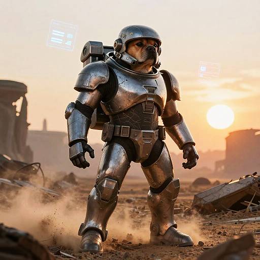 Dog Pepe as Space Marine Warrior