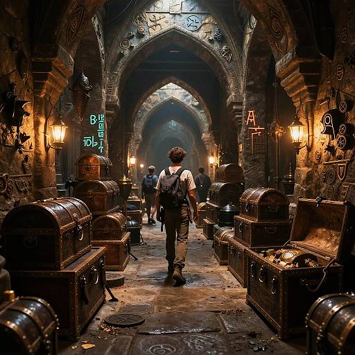 Ancient Dungeon Adventure Scene