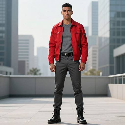 Confident Male in Modern Urban Streetwear