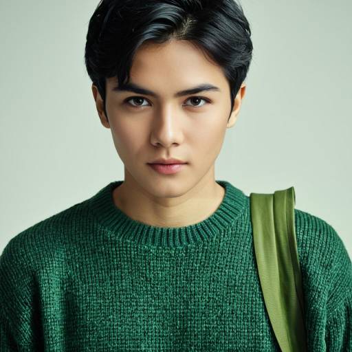 Portrait of Young Man in Green Sweater